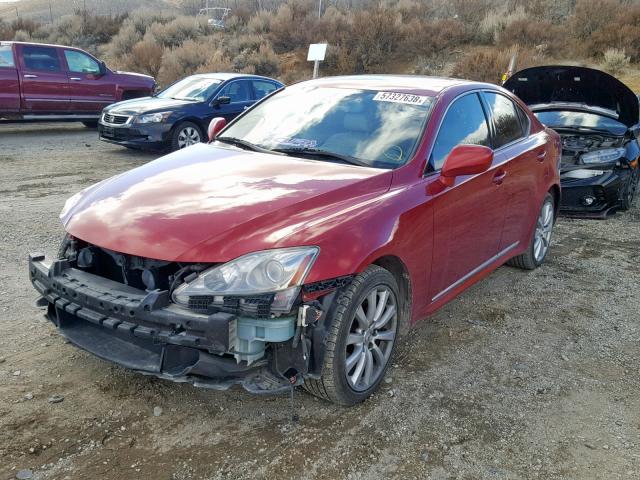 JTHCK262375012800 - 2007 LEXUS IS 250 RED photo 2