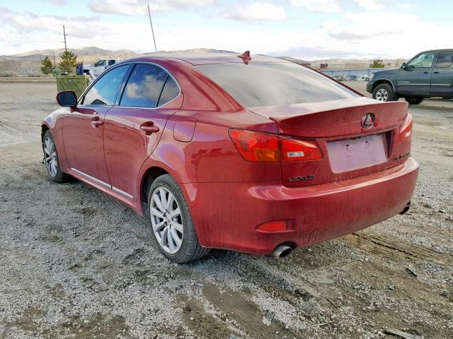 JTHCK262375012800 - 2007 LEXUS IS 250 RED photo 3