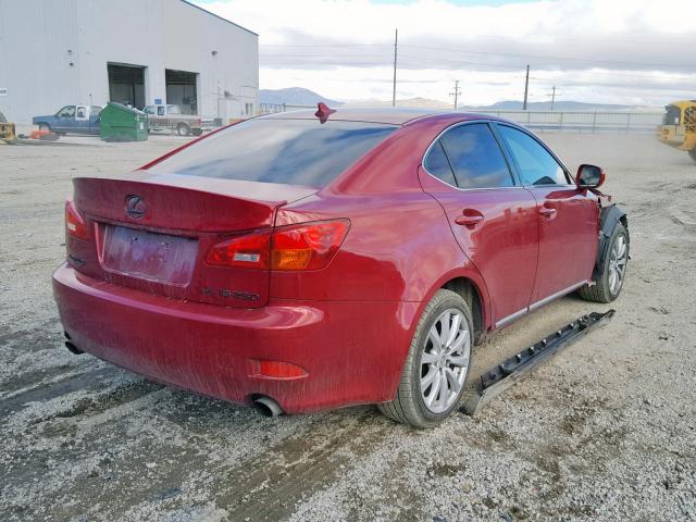 JTHCK262375012800 - 2007 LEXUS IS 250 RED photo 4