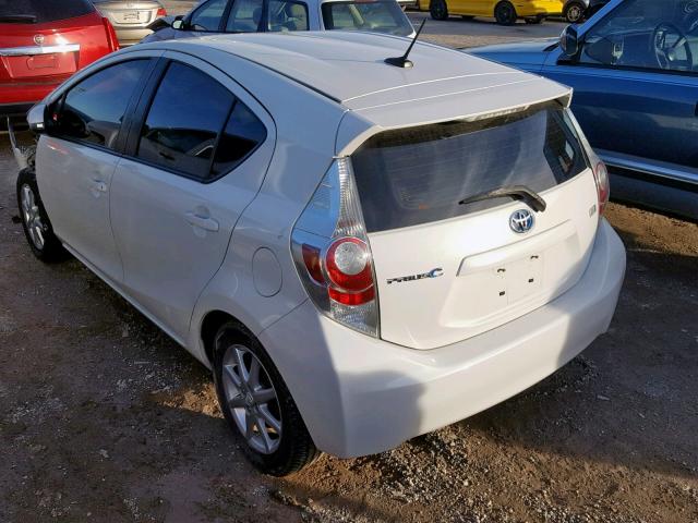 JTDKDTB36C1523639 - 2012 TOYOTA PRIUS C WHITE photo 3