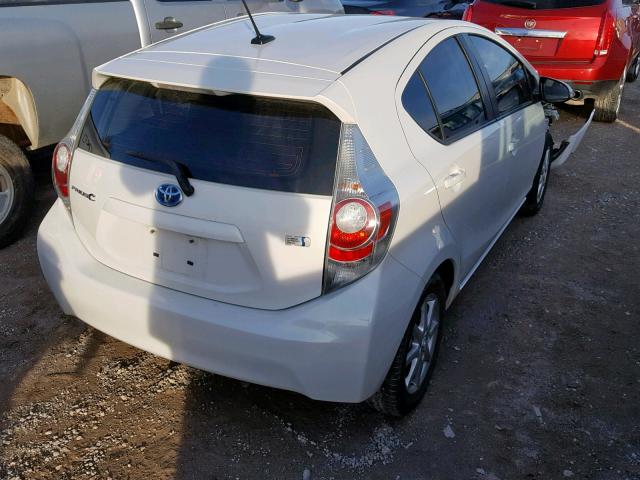 JTDKDTB36C1523639 - 2012 TOYOTA PRIUS C WHITE photo 4