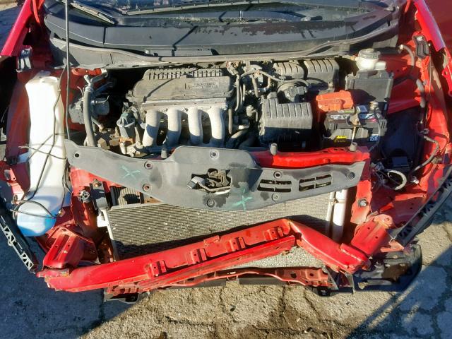 JHMGE8H20AS007054 - 2010 HONDA FIT RED photo 7