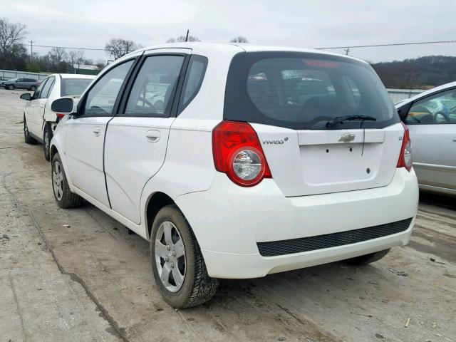 KL1TD66E79B390191 - 2009 CHEVROLET AVEO LS WHITE photo 3