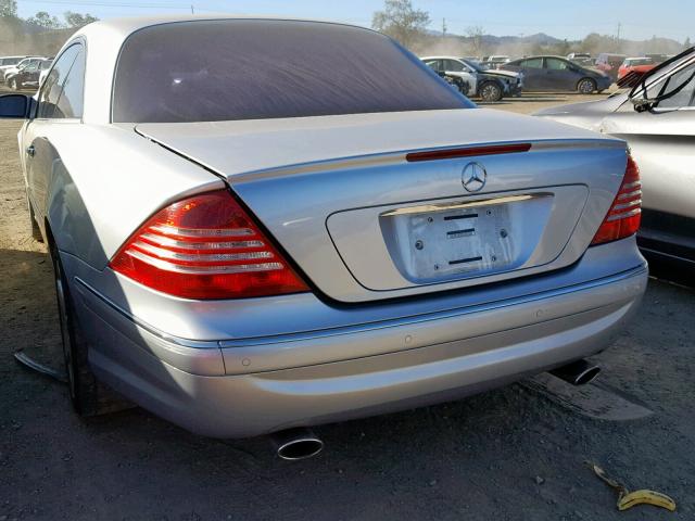 WDBPJ75J53A038276 - 2003 MERCEDES-BENZ CL 500 SILVER photo 3