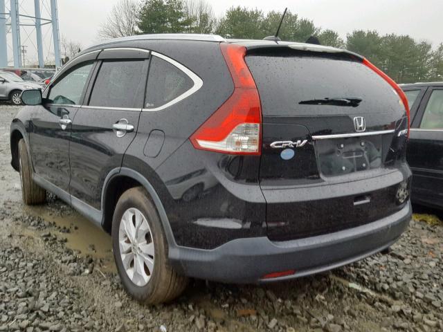 2HKRM4H79CH607915 - 2012 HONDA CR-V EXL BLACK photo 3