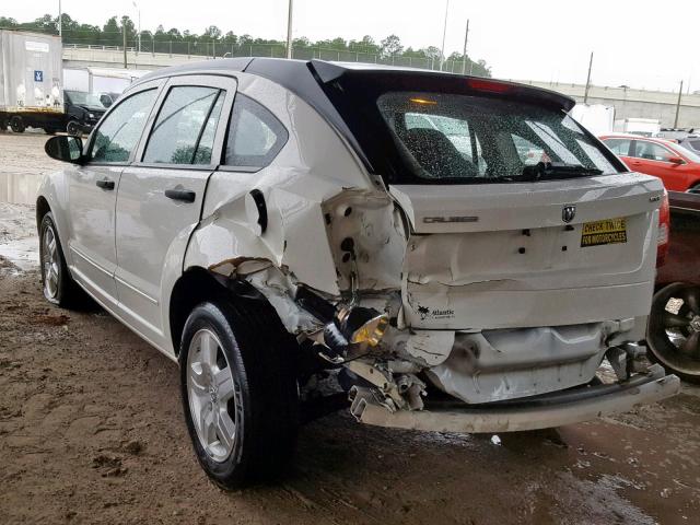 1B3HB48B27D407056 - 2007 DODGE CALIBER SX WHITE photo 3