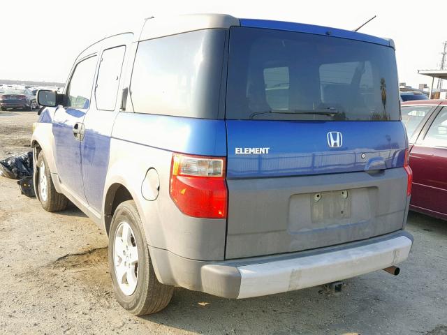 5J6YH28534L029272 - 2004 HONDA ELEMENT EX BLUE photo 3