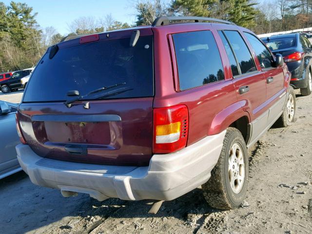 1J4GW48S92C220923 - 2002 JEEP GRAND CHER RED photo 4