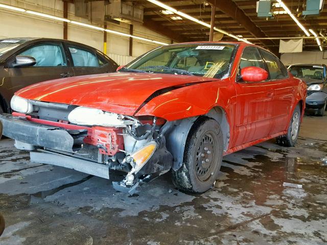 1G3NL52T4YC338691 - 2000 OLDSMOBILE ALERO GL RED photo 2