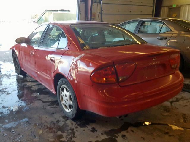 1G3NL52T4YC338691 - 2000 OLDSMOBILE ALERO GL RED photo 3