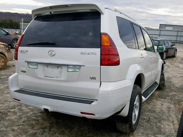 JTJBT20X240034727 - 2004 LEXUS GX 470 WHITE photo 4