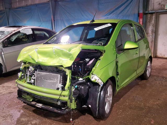 KL8CD6S94EC559629 - 2014 CHEVROLET SPARK 1LT GREEN photo 2