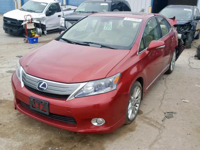 JTHBB1BA5A2026306 - 2010 LEXUS HS 250H RED photo 2