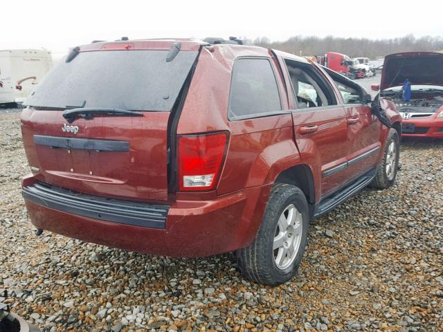 1J8GS48K68C236645 - 2008 JEEP GRAND CHER MAROON photo 4