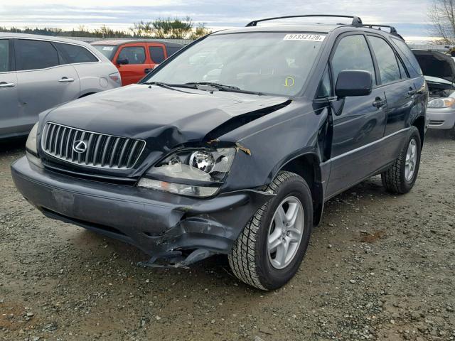 JT6HF10U3X0016642 - 1999 LEXUS RX 300 BLACK photo 2