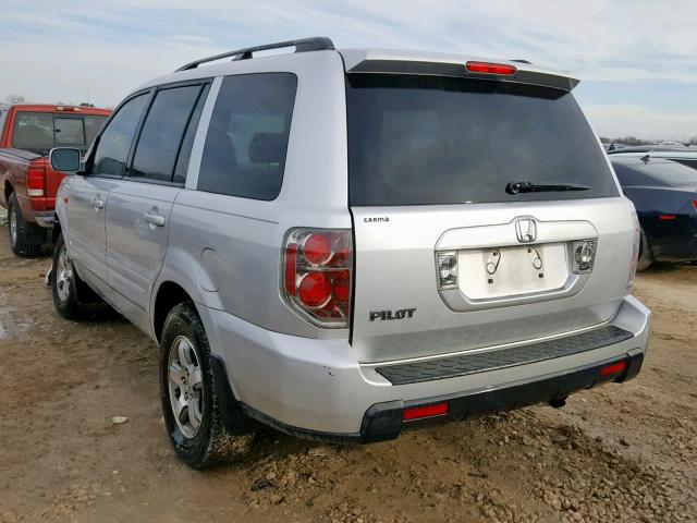 5FNYF28378B001929 - 2008 HONDA PILOT SE SILVER photo 3