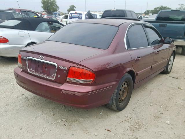 KMHWF25H35A109150 - 2005 HYUNDAI SONATA GL RED photo 4