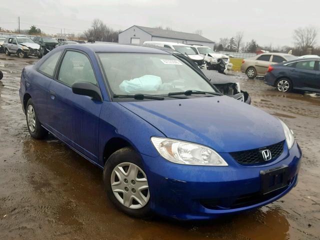 1HGEM221X4L007345 - 2004 HONDA CIVIC DX V BLUE photo 1