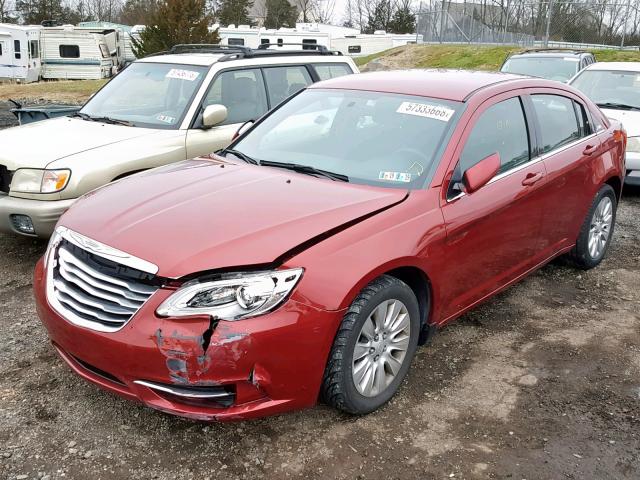 1C3CCBAB7EN208259 - 2014 CHRYSLER 200 LX RED photo 2