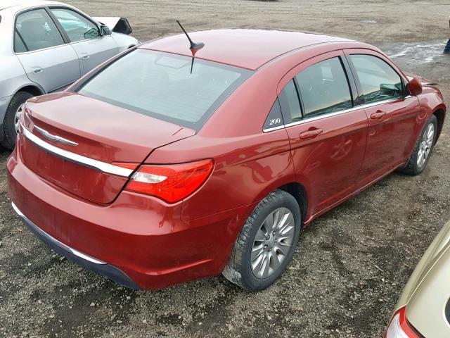 1C3CCBAB7EN208259 - 2014 CHRYSLER 200 LX RED photo 4