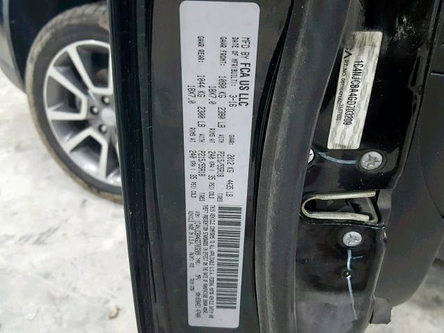 1C4NJCBA4GD703209 - 2016 JEEP COMPASS SP შავი ფოტო 10