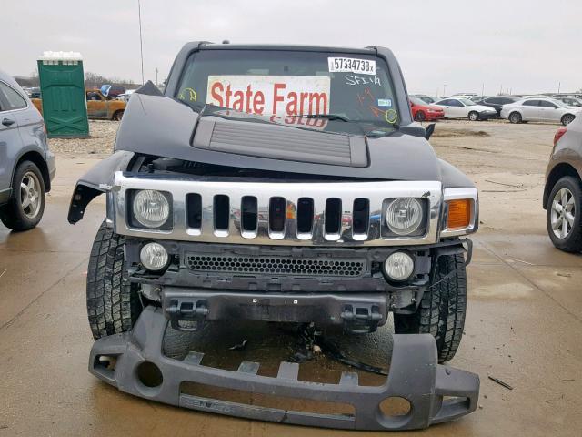 5GTDN13E778106627 - 2007 HUMMER H3 BLACK photo 9