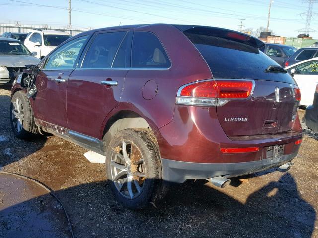 2LMDJ8JK1BBJ00316 - 2011 LINCOLN MKX BURGUNDY photo 3