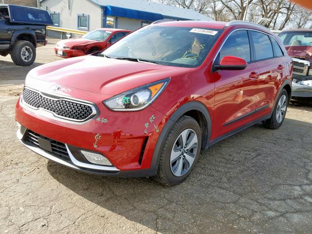 KNDCB3LC3J5125030 - 2018 KIA NIRO FE RED photo 2