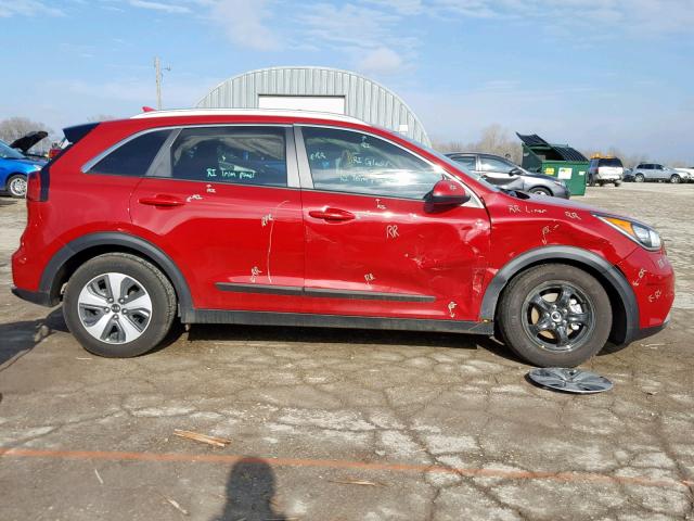 KNDCB3LC3J5125030 - 2018 KIA NIRO FE RED photo 9