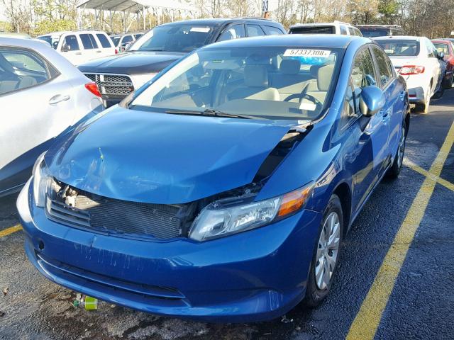 19XFB2F59CE067808 - 2012 HONDA CIVIC LX BLUE photo 2