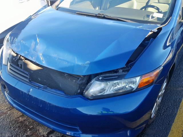 19XFB2F59CE067808 - 2012 HONDA CIVIC LX BLUE photo 9