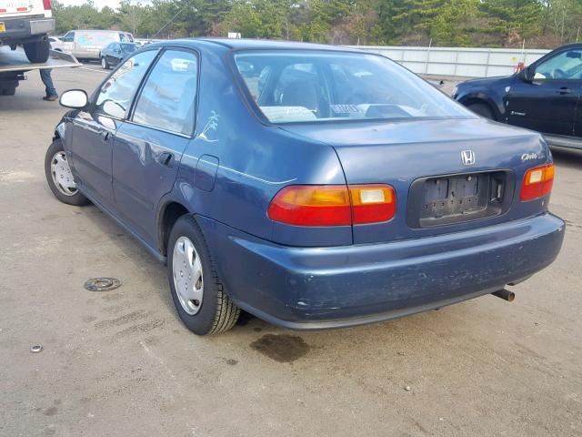 1HGEG8649SL063403 - 1995 HONDA CIVIC DX BLUE photo 3