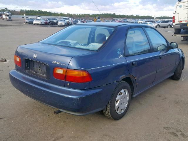 1HGEG8649SL063403 - 1995 HONDA CIVIC DX BLUE photo 4