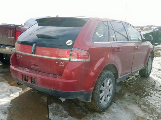 2LMDU88C87BJ05624 - 2007 LINCOLN MKX RED photo 4