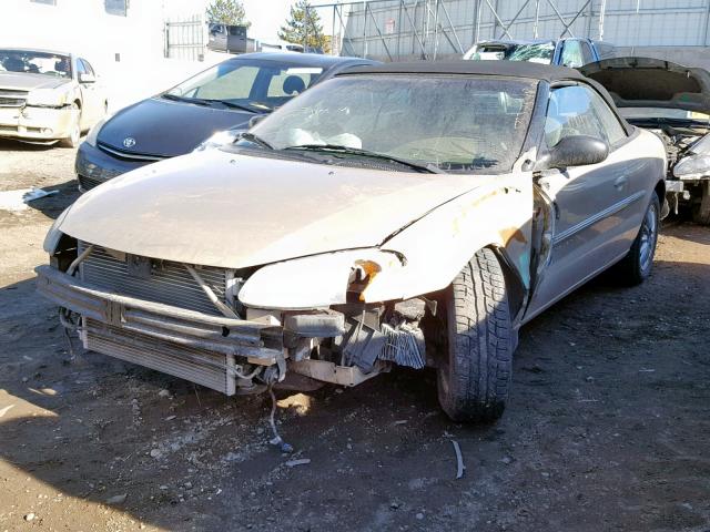 1C3EL55U11N687911 - 2001 CHRYSLER SEBRING LX GOLD photo 2