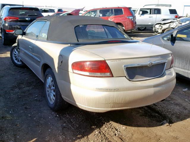 1C3EL55U11N687911 - 2001 CHRYSLER SEBRING LX GOLD photo 3