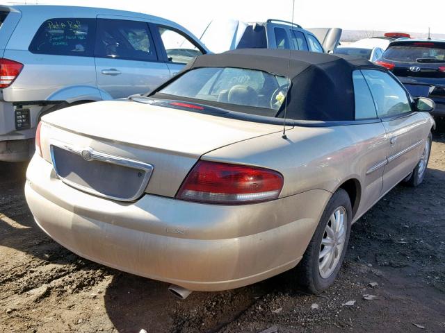 1C3EL55U11N687911 - 2001 CHRYSLER SEBRING LX GOLD photo 4