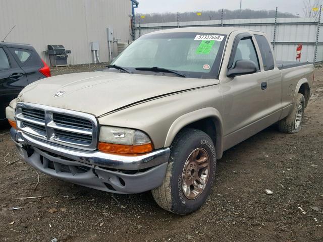 1D7GL42K74S637138 - 2004 DODGE DAKOTA SLT GOLD photo 2