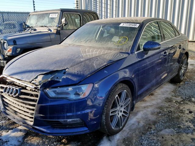 WAUFFRFF3F1013804 - 2015 AUDI A3 BLUE photo 2