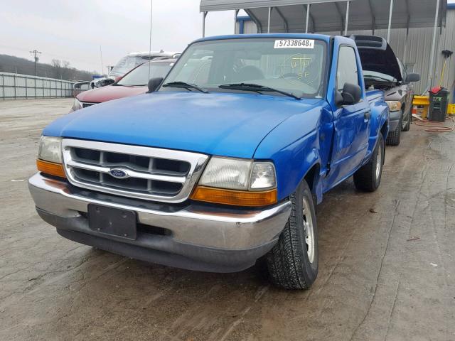 1FTYR10V2XPA26918 - 1999 FORD RANGER BLUE photo 2