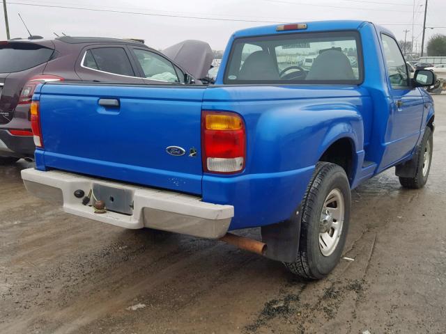 1FTYR10V2XPA26918 - 1999 FORD RANGER BLUE photo 4