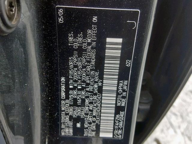 JTLKT324364092437 - 2006 TOYOTA SCION XB Қара фото 10