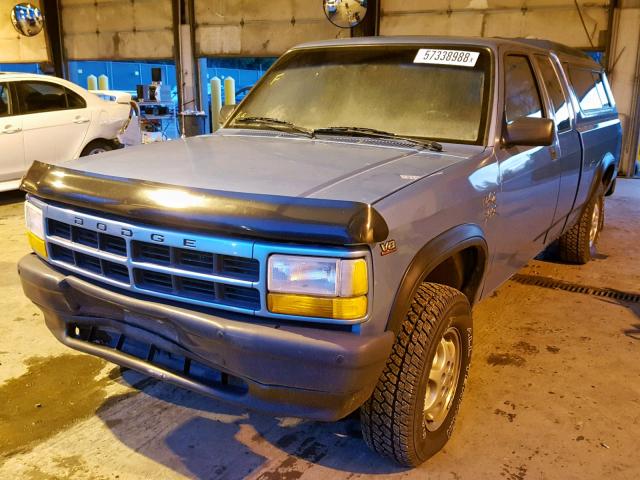 1B7GG23Y3SW948061 - 1995 DODGE DAKOTA BLUE photo 2