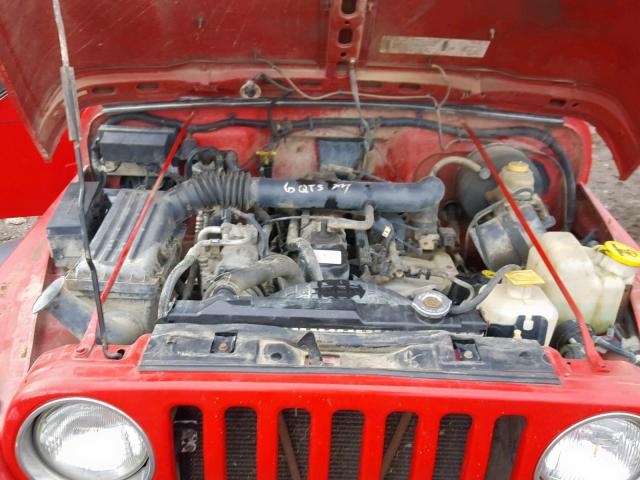 1J4FY19S2VP480032 - 1997 JEEP WRANGLER / RED photo 7