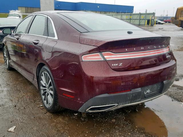 3LN6L5D95HR657648 - 2017 LINCOLN MKZ SELECT MAROON photo 3