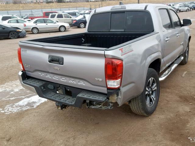 5TFCZ5ANXGX003547 - 2016 TOYOTA TACOMA DOU SILVER photo 4