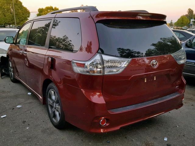 5TDXZ3DC5HS894631 - 2017 TOYOTA SIENNA SE RED photo 3