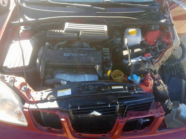 KL5JD56Z05K106879 - 2005 SUZUKI FORENZA S RED photo 7