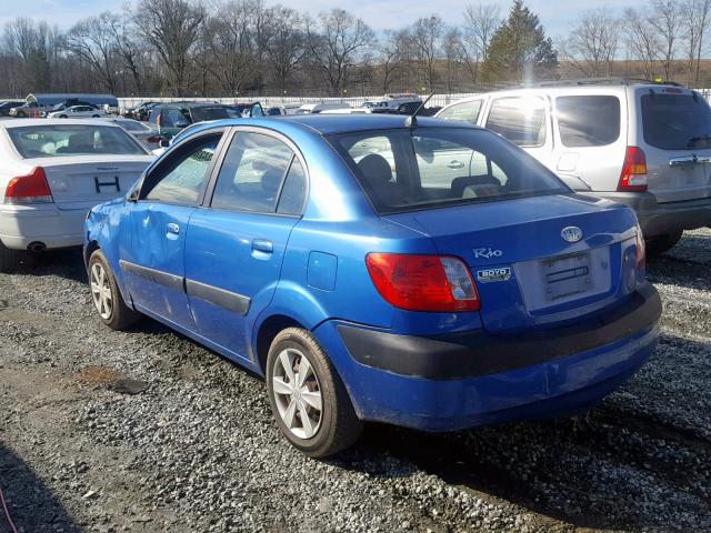 KNADE123266029180 - 2006 KIA RIO BLUE photo 3