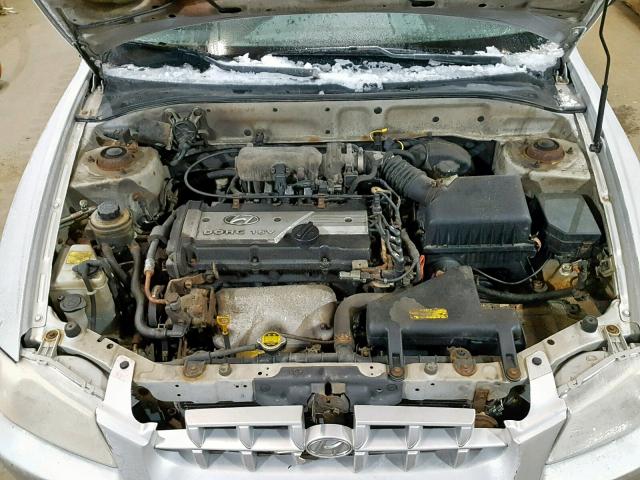 KMHCG45C22U317157 - 2002 HYUNDAI ACCENT GL SILVER photo 7